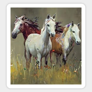 three in the meadow Sticker